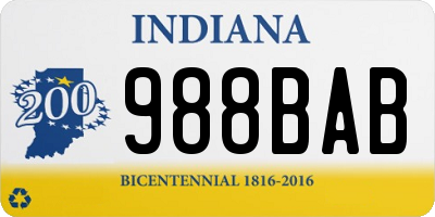 IN license plate 988BAB