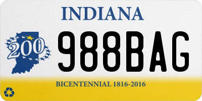 IN license plate 988BAG