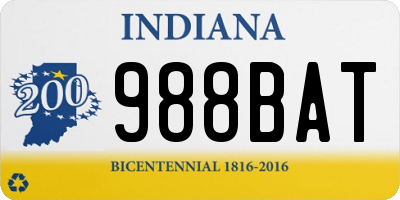 IN license plate 988BAT