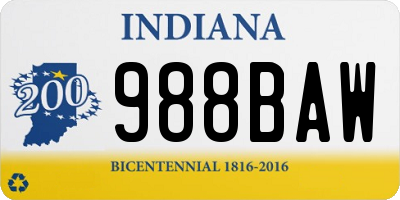 IN license plate 988BAW