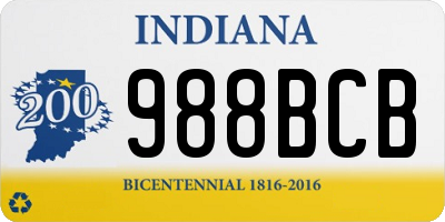 IN license plate 988BCB