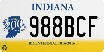 IN license plate 988BCF