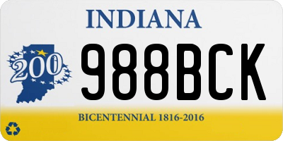 IN license plate 988BCK