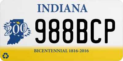 IN license plate 988BCP