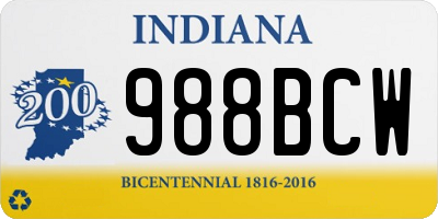 IN license plate 988BCW