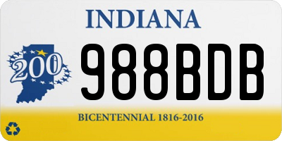 IN license plate 988BDB