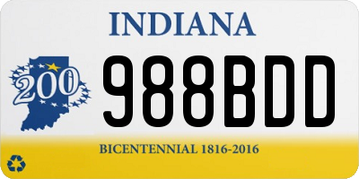 IN license plate 988BDD