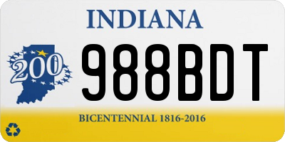 IN license plate 988BDT