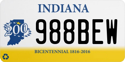 IN license plate 988BEW