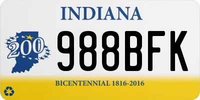 IN license plate 988BFK