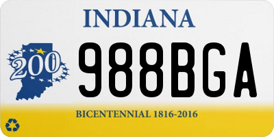 IN license plate 988BGA