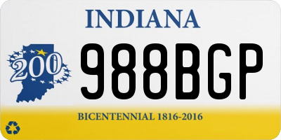 IN license plate 988BGP