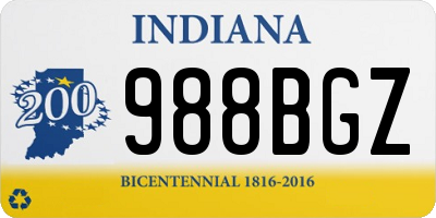 IN license plate 988BGZ