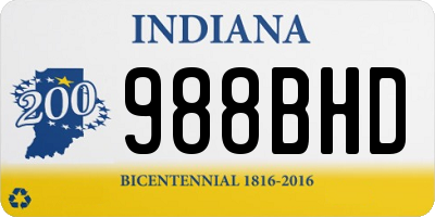 IN license plate 988BHD