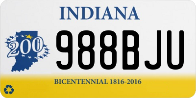 IN license plate 988BJU