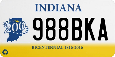 IN license plate 988BKA