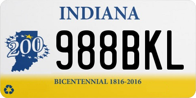 IN license plate 988BKL