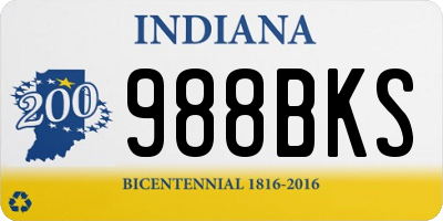 IN license plate 988BKS