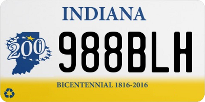 IN license plate 988BLH