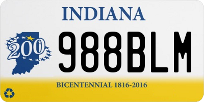 IN license plate 988BLM