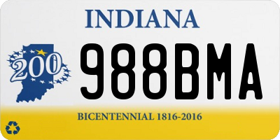 IN license plate 988BMA