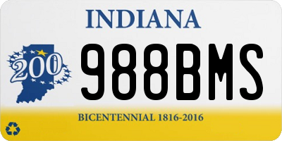 IN license plate 988BMS