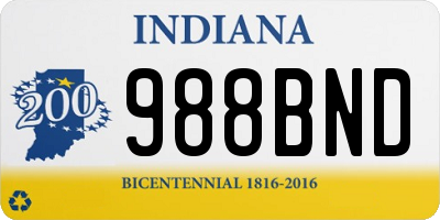 IN license plate 988BND