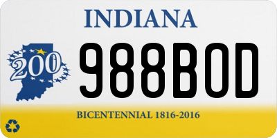 IN license plate 988BOD