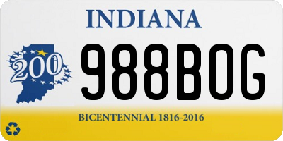 IN license plate 988BOG