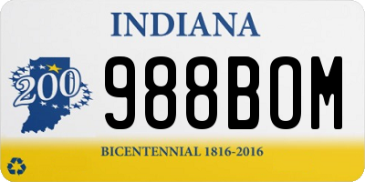 IN license plate 988BOM