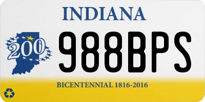 IN license plate 988BPS