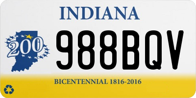 IN license plate 988BQV