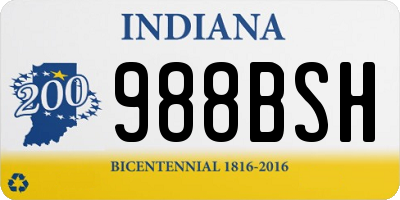 IN license plate 988BSH