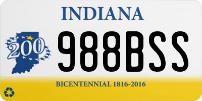 IN license plate 988BSS