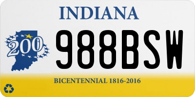 IN license plate 988BSW