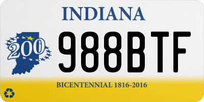 IN license plate 988BTF