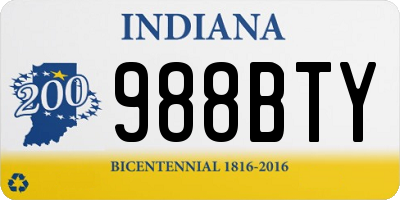 IN license plate 988BTY
