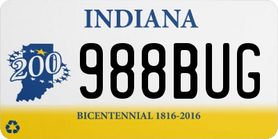 IN license plate 988BUG