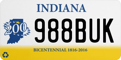 IN license plate 988BUK