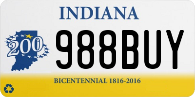 IN license plate 988BUY