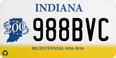 IN license plate 988BVC