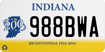 IN license plate 988BWA