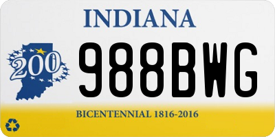 IN license plate 988BWG