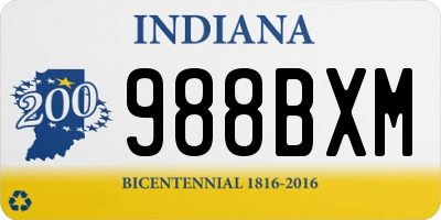 IN license plate 988BXM