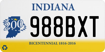 IN license plate 988BXT