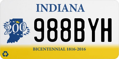 IN license plate 988BYH