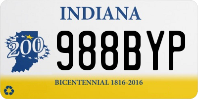 IN license plate 988BYP