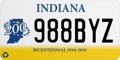 IN license plate 988BYZ