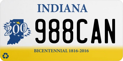 IN license plate 988CAN