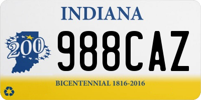 IN license plate 988CAZ